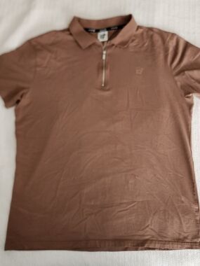 Jed North Men's Brown Zip Polo (M)